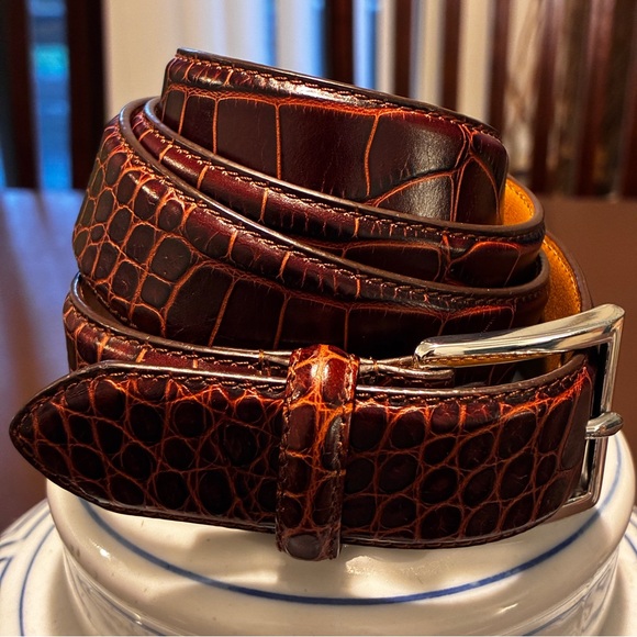 ralph lauren croc belt